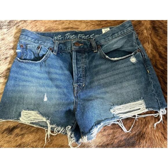 Free People Cut Off Denim Shorts SZ 29 - Picture 7 of 7